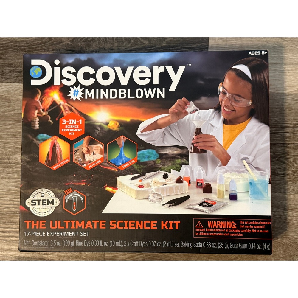 Discovery Mindblown Ultimate Science Kit 3 in 1 Experiment Set Ages 8 STEM Toy